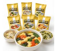 Mélange De Soupe Instantanée 6 Saveurs (60 Paquets) - Goutte D'œufs D'algues, Légumes, Lyophilisé, Prêt En 30 Secondes, Facile À Transporter