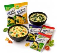 Mélange De Soupe Instantanée À Saveur Mixte, 8g X 50 Paquets, Aux Œufs Et Légumes Lyophilisés, Sachets Portables Brassage Rapide