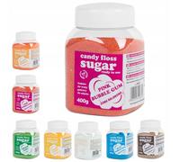 Mélange de sucres aromatisés colorés pour barbe à papa, lot de 8 sachets de 400 g