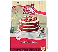 Mélange FunCakes pour Red Velvet Cake Sans Gluten : gâteau bien moelleux et moelleux avec une légère saveur de chocolat, couleur rouge parfaite, convient également pour les cupcakes Red Velvet, Halal