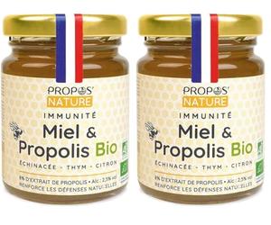 MÉLANGE IMMUNITÉ MIEL & PROPOLIS - 125g - Certifié BIO - Sans colorant ni conservateur - 100% naturel - PROPOS'NATURE (Lot de 2)