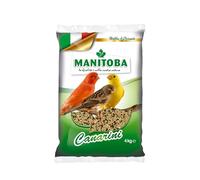 Mélange Manitoba pour canari, alimentation complète pour canari, graines de qualité italienne, dépoussiérée | 1 boîte de 4 kg.
