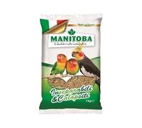 Mélange Manitoba pour inséparables, aliments complets pour perroquets inséparables et calopsites, graines de qualité italienne, dépoussiéré | 2 paquets de 1 kilogramme chacun.