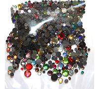 Mélange multicolor 500 Strass en verre hotfix assortiment 4 tailles s06/s10/s16/s20 BLING