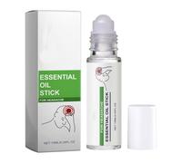 Mélange naturel d'huiles essentielles apaisantes à la menthe et à la lavande, roll-on portable de 10 ml, adapté aux migraines et aux céphalées de tension, pour un soulagement rapide.