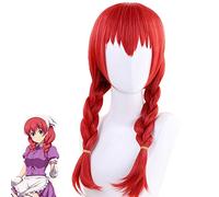Mélange S Esu Miu Amano Cosplay perruque rouge Double queue de cheval tresses cheveux synthétiques Peruca Anime Costume jeu de rôle perruques + casquette de perruque KUMZ4276