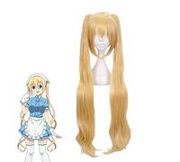 Mélange S Kaho Hinata Cosplay perruque femmes Lolita Blonde longues queues de cheval ondulées cheveux synthétiques Anime Costume perruques + perruque casquette KUMZ7081