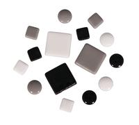 Mélange Tesselles, Tons Noir / Blanc, 1x1cm + 2x2cm + Ø12cm, Sceau 500g