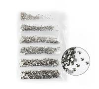 Mélanger les tailles SS3-SS10 1440 pièces Nail Art Strass Cristal Coloré Dos Plat Non Hotfix Pierre Diamants Pour Ongles Décorer-Chrome Clair