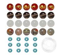Mélangés 200 Perles en Pierre Naturelle de 8mm et Perles Intercalaires en Turquoise Synthétique de 6mm pour la Fabrication de Bracelets Colliers et Autres Bijoux A25