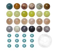 Mélangés 200 Perles en Pierre Naturelle de 8mm et Perles Intercalaires en Turquoise Synthétique de 6mm pour la Fabrication de Bracelets Colliers et Autres Bijoux A22
