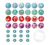 Mélangés 200 Perles en Pierre Naturelle de 8mm et Perles Intercalaires en Turquoise Synthétique de 6mm pour la Fabrication de Bracelets Colliers et Autres Bijoux A33
