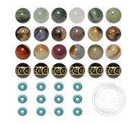 Mélangés 200 Perles en Pierre Naturelle de 8mm et Perles Intercalaires en Turquoise Synthétique de 6mm pour la Fabrication de Bracelets Colliers et Autres Bijoux A17