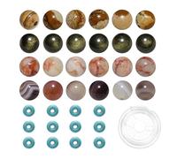 Mélangés 200 Perles en Pierre Naturelle de 8mm et Perles Intercalaires en Turquoise Synthétique de 6mm pour la Fabrication de Bracelets Colliers et Autres Bijoux A2