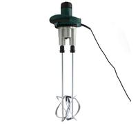 Mélangeur à béton, double agitateur 2800 W, agitateur variable à 6 vitesses pour mortier, mélangeur à ciment manuel pour mélanger peinture, ciment, béton, mortier (vert)