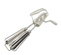 Mélangeur à manivelle - Fouet à double tête de mélange en acier inoxydable - Outil de cuisine à prise confortable, mélangeur d'œufs multifonctionnel allant au lave-vaisselle pour un fouet