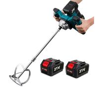 Mélangeur à mortier sans fil 24 V - Mélangeur de peinture sans fil avec support M14 - 1700 W - 780 tr/min - 6 niveaux réglables - Mélangeur industriel pour matériaux de construction en poudre (2