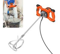 Mélangeur à pagaies portable 2600 W - Réglable - 6 vitesses - Mélangeur électrique portable - Pour mortier, joints, peinture, ciment, plâtre - Orange
