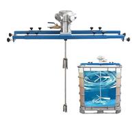 Mélangeur à pales repliables pour cuve, agitateurs à air IBC de 1 CV/0,75 CV/0,5 CV, mélangeur pneumatique pour peinture de 1 tonne, avec support, outil de mélange(3 Cylinders)