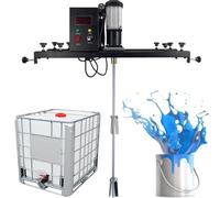 Mélangeur à Réservoir électrique de peinture Conteneur de machine de mélange avec support cintre hélice pliante, 72-120CM réglable, pour dissolvant d’encre