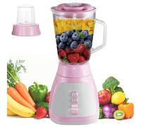 Mélangeur à smoothie, robot de cuisine professionnel 400 W avec pichet en verre de 1,5 l et tasse de voyage de 500 ml, 3 vitesses pour smoothies, shakes, boissons glacées, glace et sauces