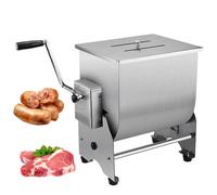 Mélangeur à viande manuel de 20 L, hachoir à viande en acier inoxydable avec trémie en acier inoxydable, machine à farcir de viande commerciale, équipement de traitement de la viande, pour cuisine