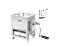 Mélangeur à Viande Manuel en Inox Avec Réservoir Fixe de 15L et Réducteur de Vitesse