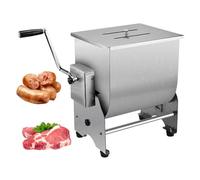 Mélangeur à viande manuel, marinoir à saucisses en acier inoxydable avec manivelle renforcée et système de roulement, idéal pour la transformation du poulet, du poisson et du bœuf.