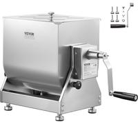 Mélangeur à viande manuel VEVOR Machine à viande de 15 litres avec cuve basculante (mélange jusqu'à 6,8 kg de viande), avec réducteur, mélangeur manuel pour viande hachée