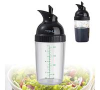Mélangeur à vinaigrette pour salade faite maison avec bouteille shaker - Verseur sans goutte - Poignée souple - Sans BPA - pour préparer des vinaigrettes délicieuses