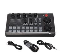 Mélangeur Audio 2 Canaux, Interface de Contrôleur de Son DJ avec Carte Son USB pour Enregistrement sur PC, Alimentation 5 V, Effets Sonores Multiples pour Professionnels et Débutants