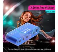 Mélangeur Audio 3,5 mm Outil de mixage de Son stéréo 4 entrées à 1 Sortie avec Commandes Individuelles pour amplificateur de Casque Couvercle en métal Portable Conception Durable