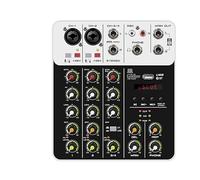 Mélangeur Audio 4 canaux 2 pièces, mélangeur de contrôleur DJ avec alimentation fantôme Bluetooth 5.0 48V