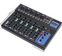 Mélangeur audio, 7 canaux, Bluetooth intégré, noir