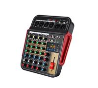 Mélangeur audio, Console de mixage audio portable 6 canaux, interface USB, alimentation fantôme 48 V, amplificateur avec effets