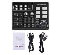Mélangeur audio de jeu 48V Interface audio de puissance Phantom Power RVB Light BT Plug et play Desktop Singing Sound Card Mixer pour le contenu de podcasting en streaming en