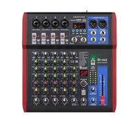 Mélangeur Audio DJ, 99 Effets, Réglage De L'égalisation Multi-bandes, Connexion Bluetooth 48V, Combinaison For Performance Musicale Facile à Utiliser(Red,6 Channels)