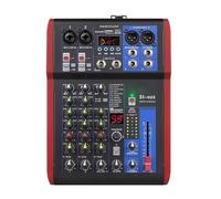 Mélangeur Audio DJ, 99 Effets, Réglage De L'égalisation Multi-bandes, Connexion Bluetooth 48V, Combinaison For Performance Musicale Facile à Utiliser(Red,4 Channels)