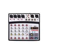Mélangeur audio, Mixeur audio sans fil 6 canaux, console de mixage portable, interface USB, carte son avec 16 DSP, alimentation fantôme Echo 48 V(06D-Black)