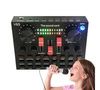 Mélangeur Audio pour Le Streaming, mélangeur de Carte Son - Moniteur du système Audio,Carte de Changement de Voix Pratique, contrôleur de Son DJ Compact pour Les Performances en Direct