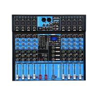 Mélangeur audio, Processeur numérique professionnel pré-réverbération effecteur console de mixage Bluetooth 8/12 canaux microphone mélangeur anti-cri(8 Channels)