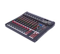 Mélangeur audio professionnel à 8 canaux avec Bluetooth et USB - mixeur DJ avec alimentation fantôme 48 V pour enregistrement en direct, production en studio et équipement DJ
