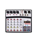 Mélangeur Audio Sans Fil À 6 Canaux, Console De Mixage Portable, Interface USB, Carte Son Avec 16 DSP Echo, Alimentation Fantôme 48V(06D-Black)