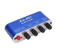 Mélangeur Audio Stéréo, 4 Entrées et 1 Sortie Mélangeur de Son Mélangeur de Ligne Amplificateur de Casque DC 5-12V Jack 3,5 Mm Courant élevé 15mA
