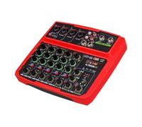 Mélangeur Audio USB 4/6 Canaux, Console DJ, Avec Bluetooth 48V, Alimentation Fantôme, Retardement De Répétition, Effet De Mixage Sonore(Red,6 channels)