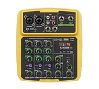 Mélangeur Audio USB 4/6 Canaux, Console DJ, Avec Bluetooth 48V, Alimentation Fantôme, Retardement De Répétition, Effet De Mixage Sonore(Yellow,4 Channel)