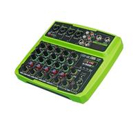 Mélangeur Audio USB 4/6 Canaux, Console DJ, Avec Bluetooth 48V, Alimentation Fantôme, Retardement De Répétition, Effet De Mixage Sonore(Green,6 Channel)