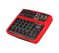 Mélangeur Audio USB 4/6 Canaux, Console DJ, Avec Bluetooth 48V, Alimentation Fantôme, Retardement De Répétition, Effet De Mixage Sonore(Red,6 Channel)