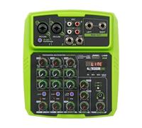 Mélangeur Audio USB 4/6 Canaux, Console DJ, Avec Bluetooth 48V, Alimentation Fantôme, Retardement De Répétition, Effet De Mixage Sonore(Green,4 Channel)