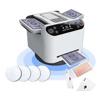 Mélangeur automatique de cartes et concessionnaire - Machine à cartes électrique rotative à 360° avec écran OLED, commandes tactiles et batterie rechargeable - Idéal pour le poker, le blackjack et les